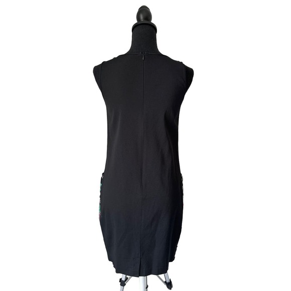 Axara Paris Cotton Black Floral Embroidered Mini Dress Sz 36 - Picture 2 of 7